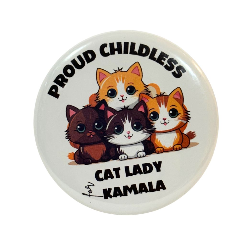 Proud Childless Cat Lady for Kamala 2.28 inch button