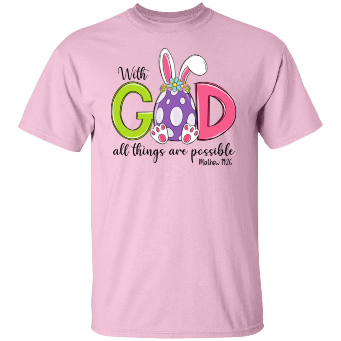 With God All Things Are Possible Easter  5.3 oz. T-Shirt