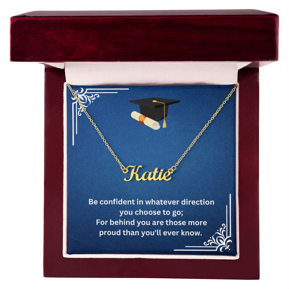 Be Confident Name Necklace for Graduation