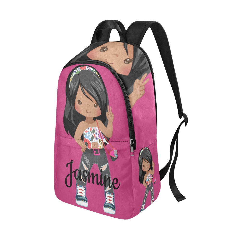 African American Black Girl Magic Dark Pink backpack Fabric Backpack