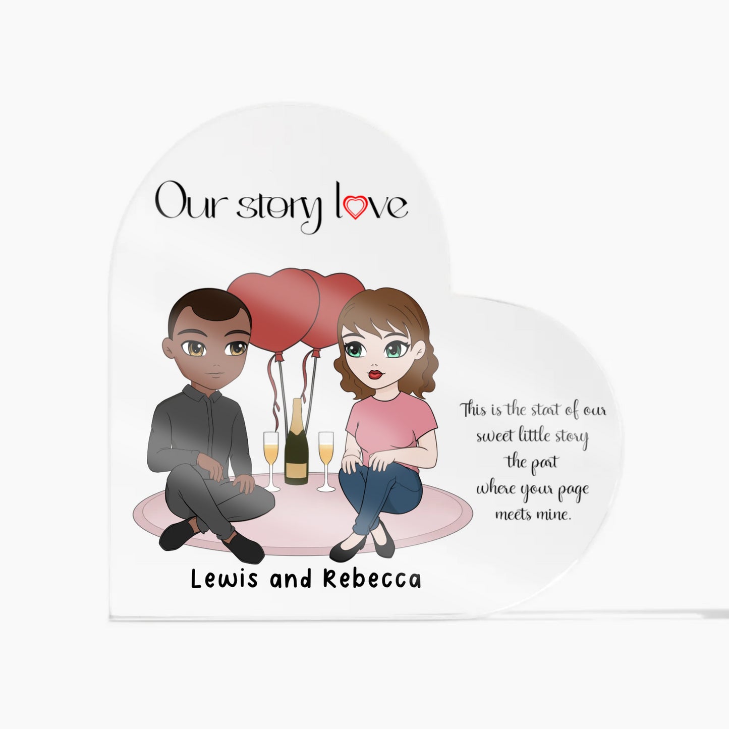 Our Love Story Acrylic Heart