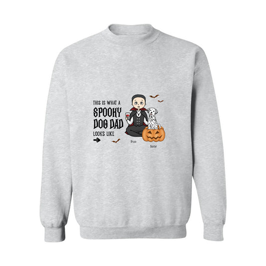 This Is What A Spooky Dog Dad Looks Like Crewneck Pullover Sweatshirt